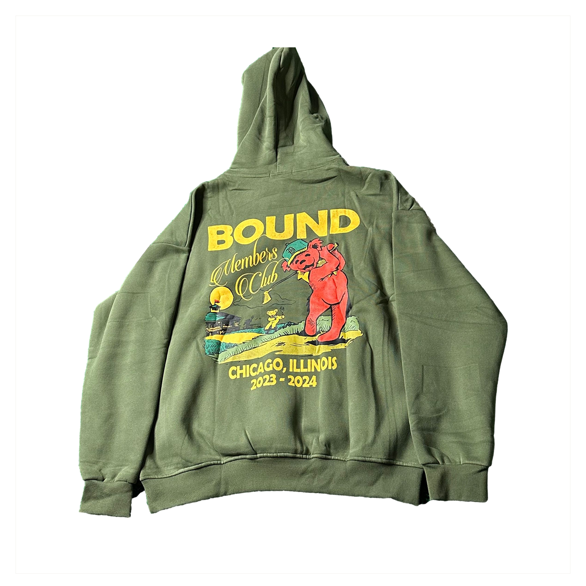 Bound Vintage Bear Hoodie Olive