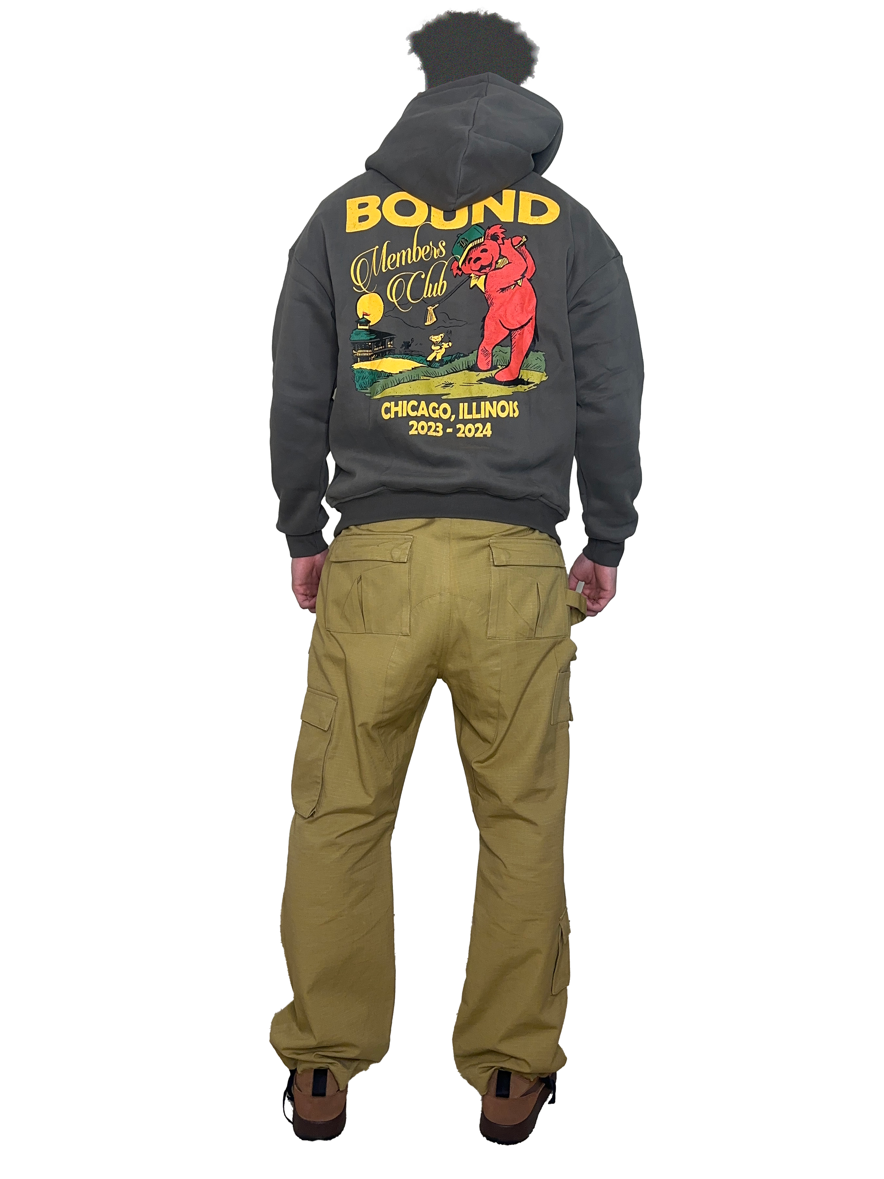 Bound Vintage Bear Hoodie Charcoal