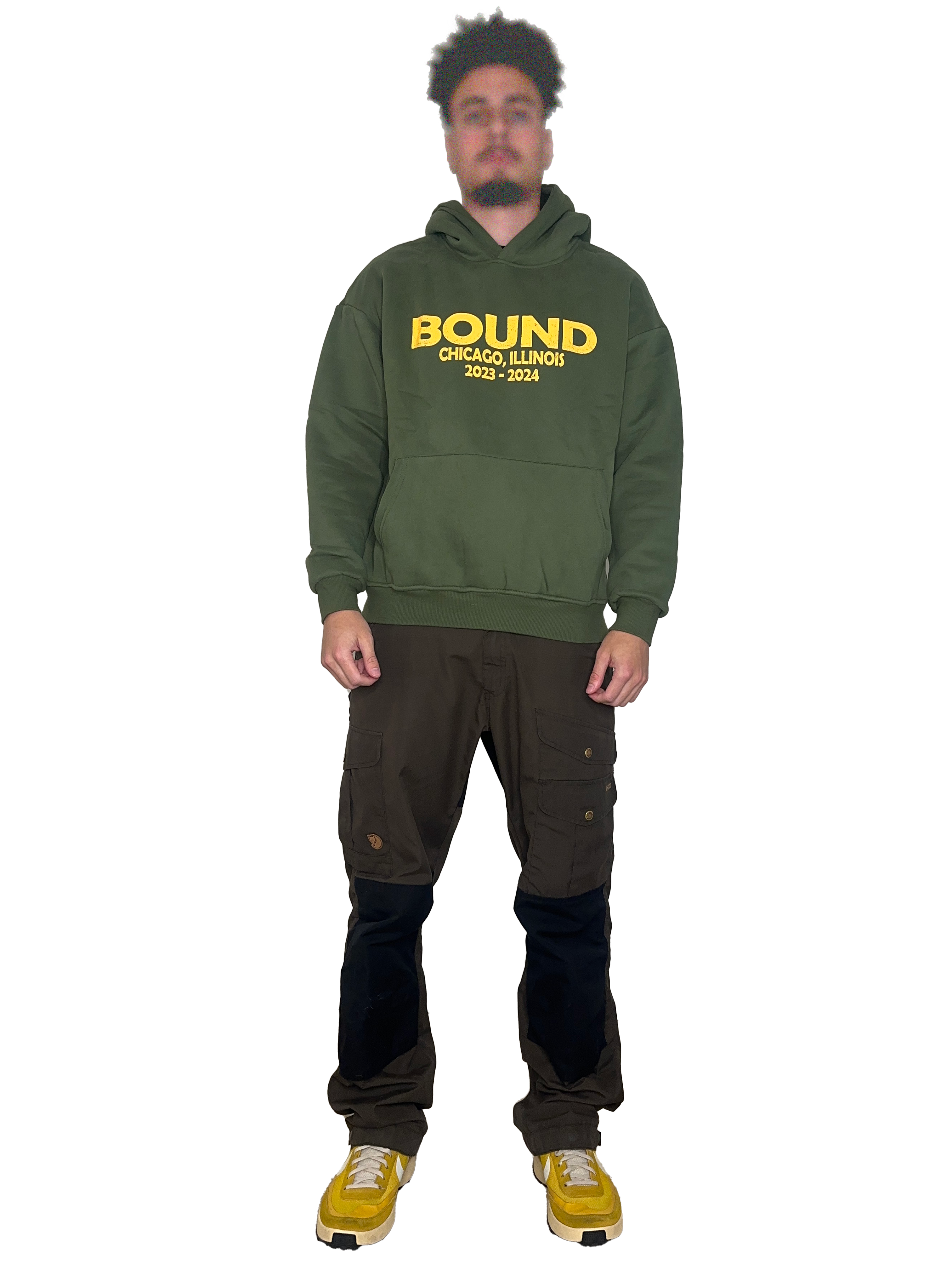 Bound Vintage Bear Hoodie Olive