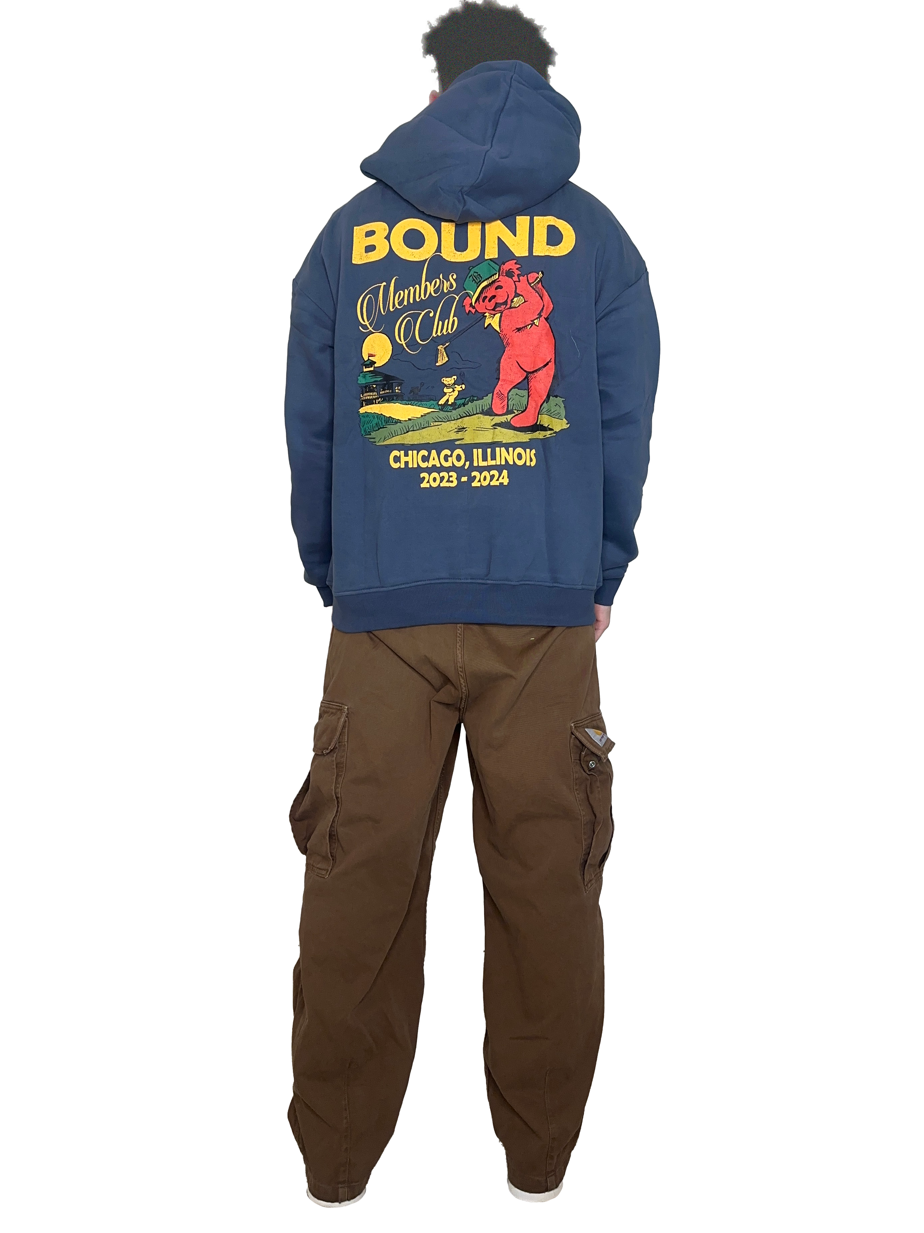 Bound Vintage Bear Hoodie Slate Blue