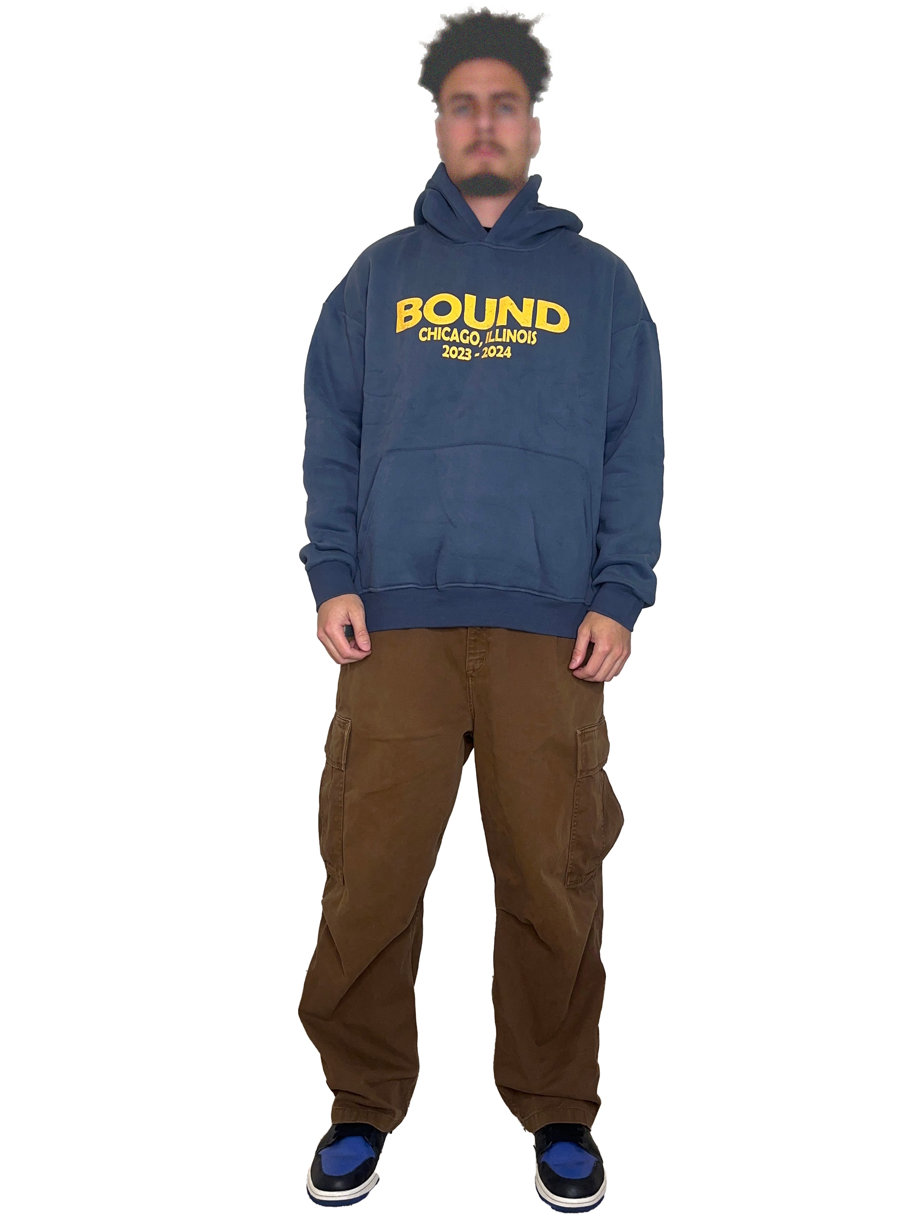 Bound Vintage Bear Hoodie Slate Blue