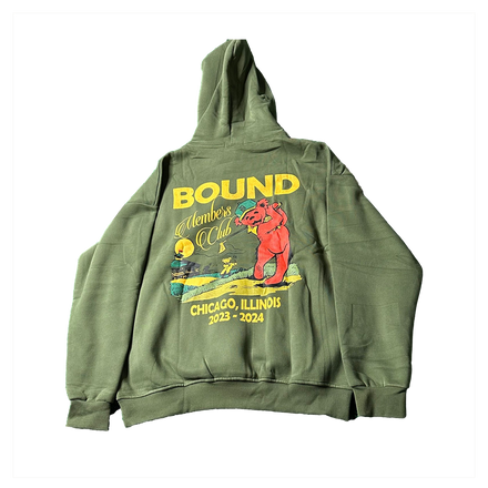 Bound Vintage Bear Hoodie Olive