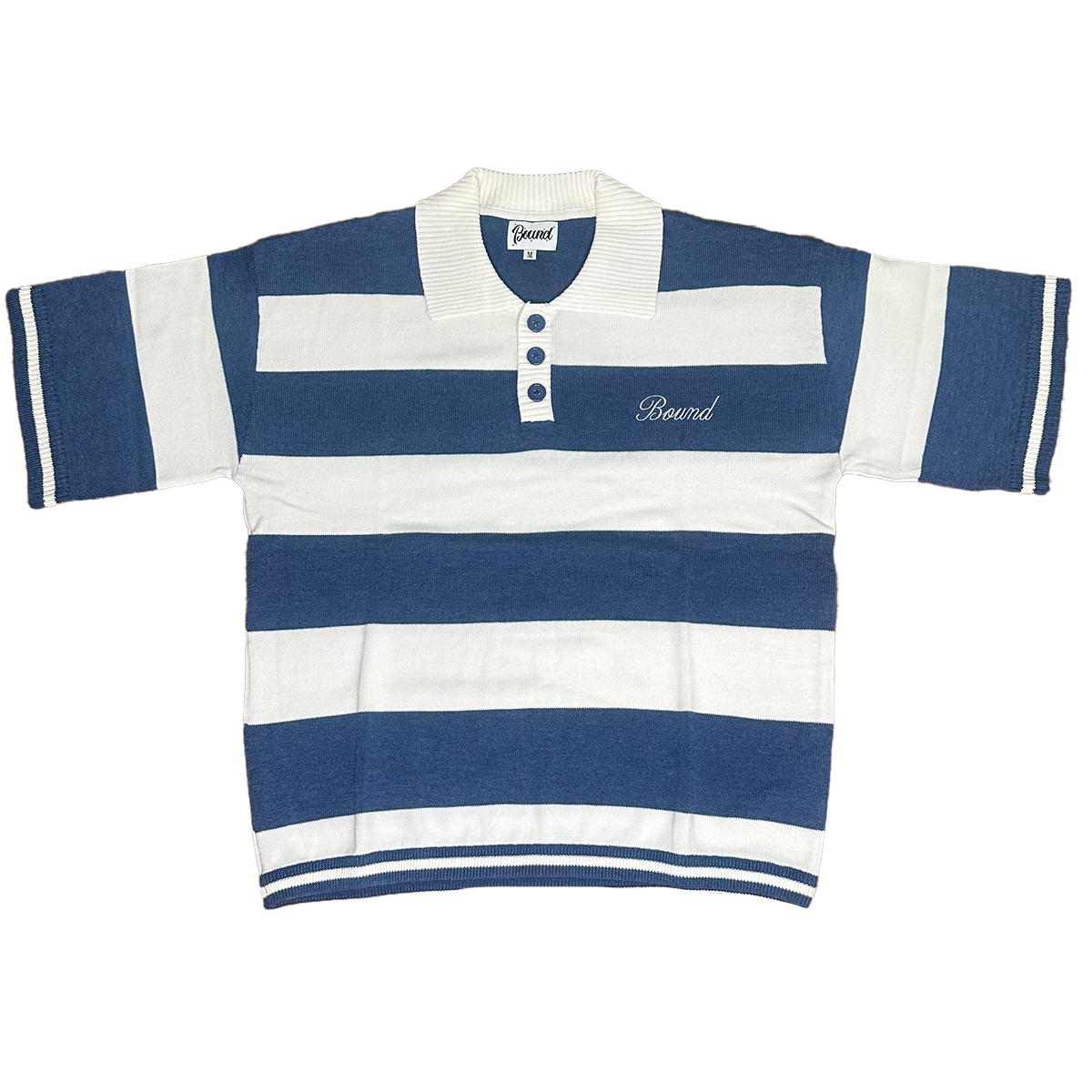 Bound Knitted Polo Blue Jay