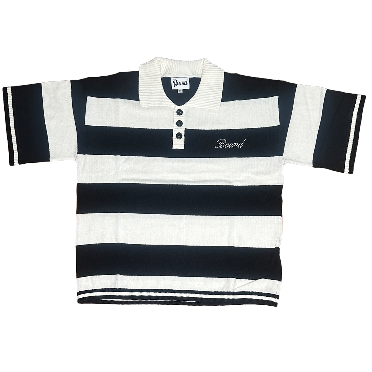 Bound Knitted Polo Black